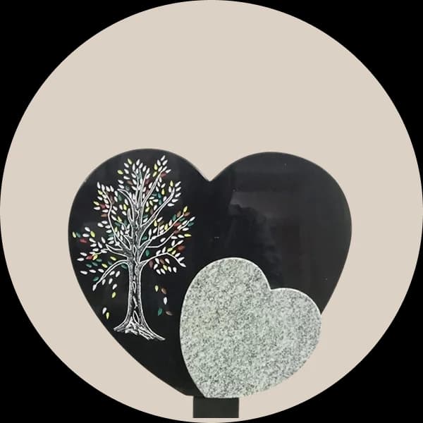 Double Heart Shape Memorial Plaques