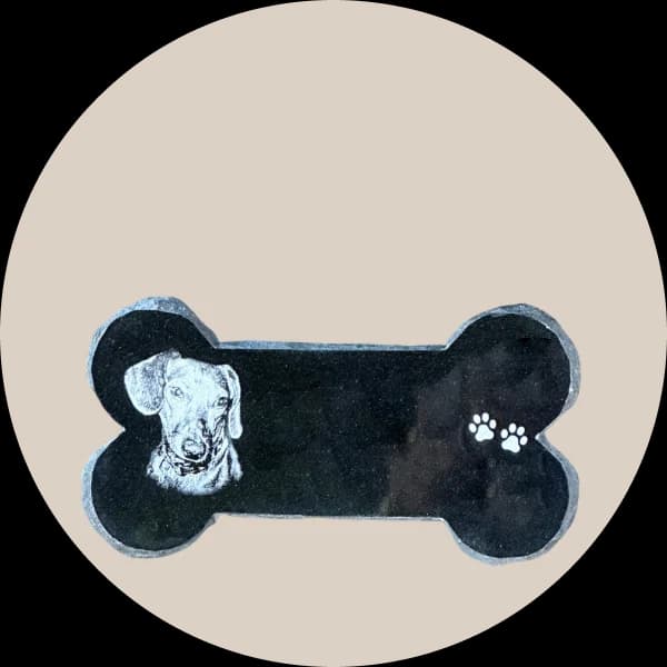 Bone Shape Outdoor Memorial Plaque