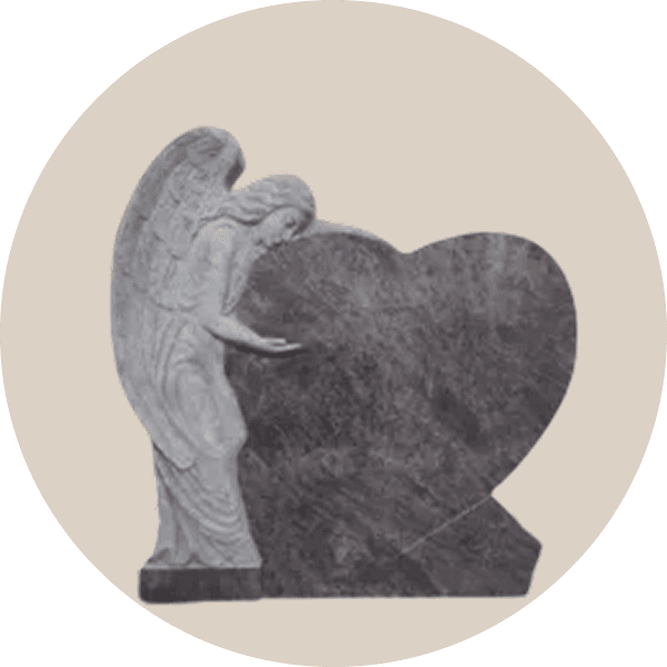 Bahama Blue Leaning Angel Headstone