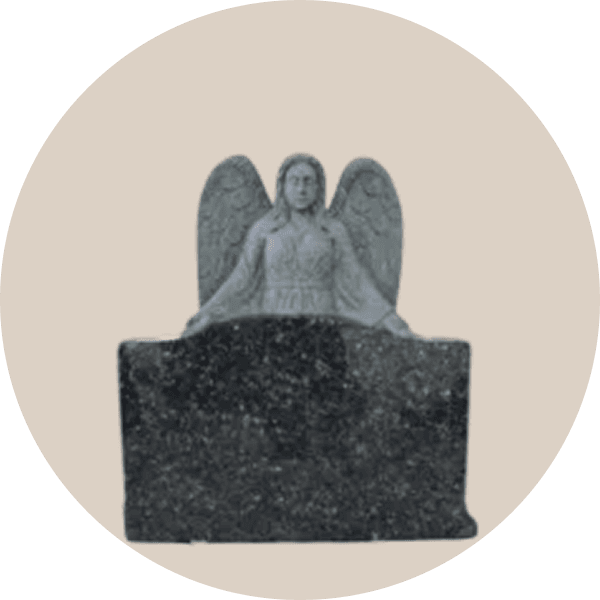 Blue Pearl Granite Upright Sculpted Angel Headstone
