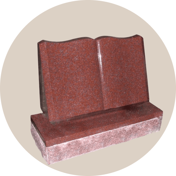 Red Granite Book Headstone