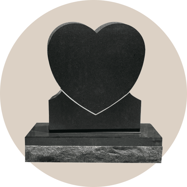 Single Heart Headstone