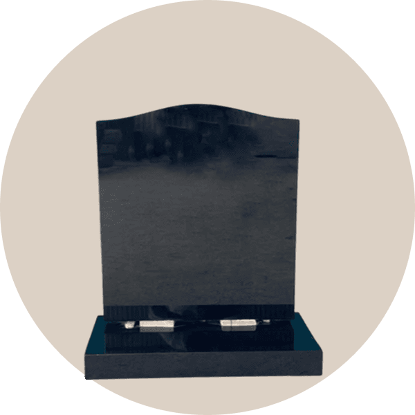 Black Granite Ogee Shape Headstone