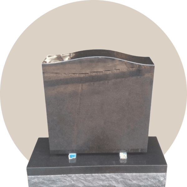 Black Granite Single Upright Headstone