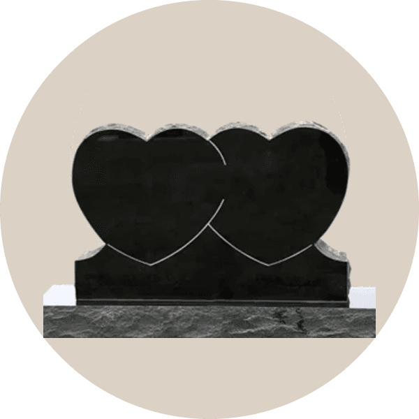 Double Heart Headstones