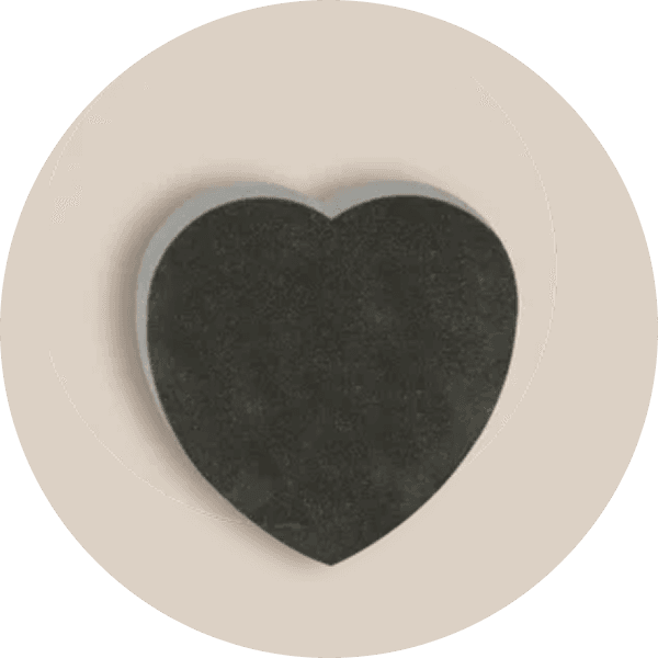 Black Granite Heart Shape Plaque