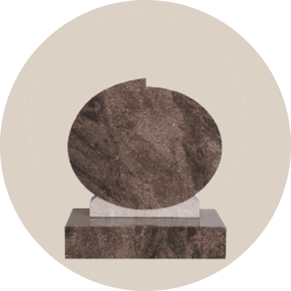 Indian Aurora Granite Round Headstone