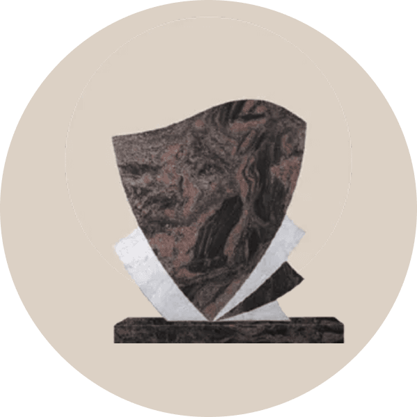 Sculpted Indian Aurora Granite Headstone