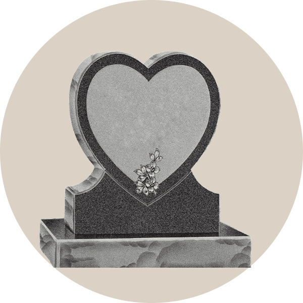 Sapphire Brown Granite Single Heart Headstone