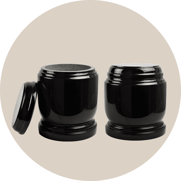 Black Granite Memorial Urns for Ashes