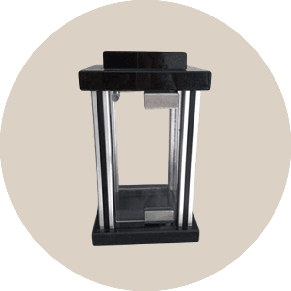 Black Granite Memorial Lantern for Grave