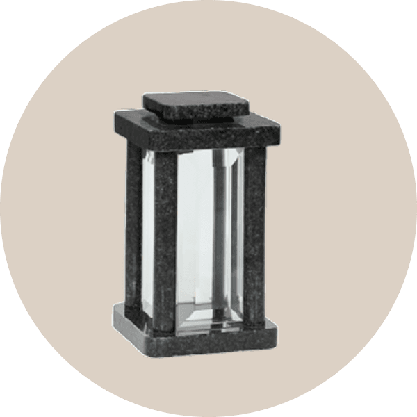 Impala Black Granite Grave Lantern