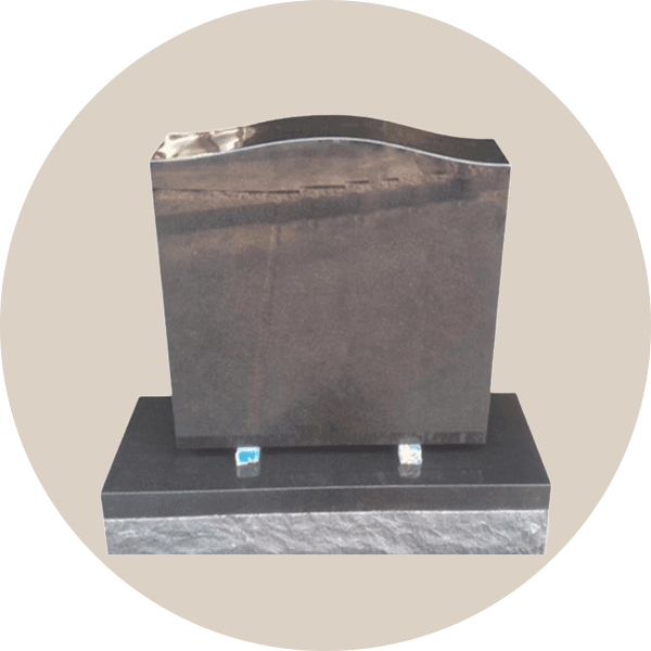 Black Single Upright Headstone