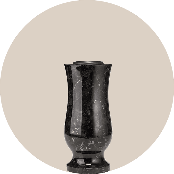 Black Granite Vases Headstone for Flower Holder