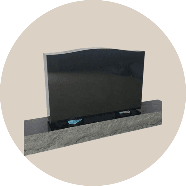 Black Granite Double Headstone