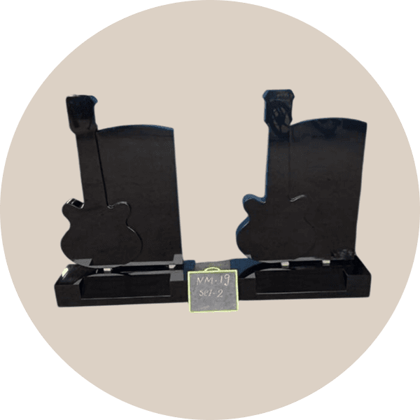 Guitar Black Granite headstone