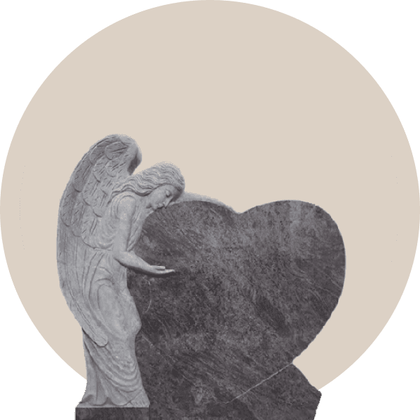 Bahama Blue Leaning Angel Headstone