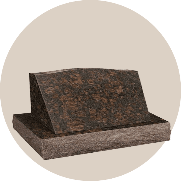 Tan Brown Double Slant Headstones