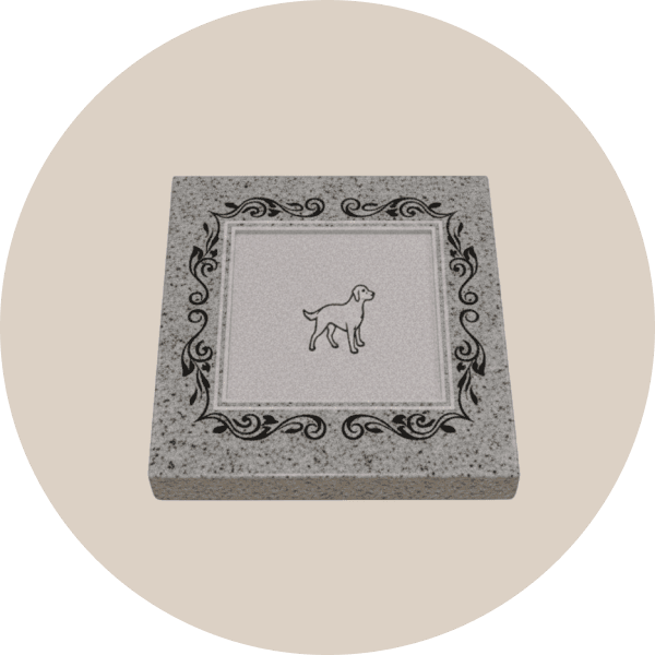 Grey Granite Flat Pet Headstone