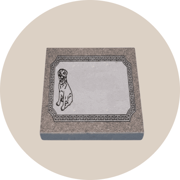 Tan Brown Granite Flat Pet Grave Marker