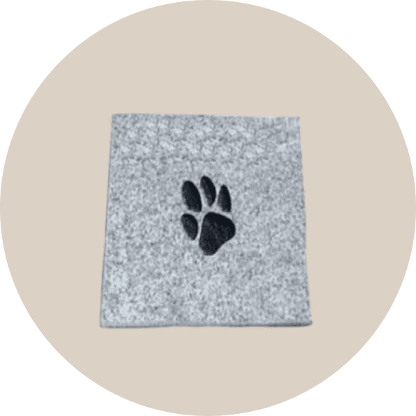 Grey Flat Pet Grave Markers With Paw Print