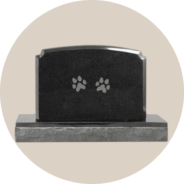 Black Granite Upright Pet Headstone