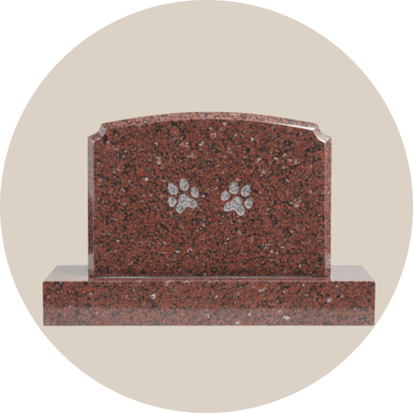 Ruby Red Granite Upright Pet Headstone
