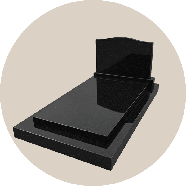 Black Granite Upright Full Gravestone