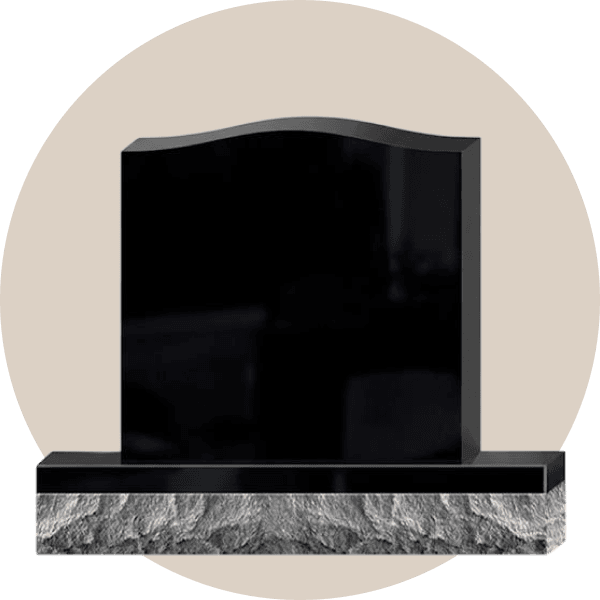 Black Granite Single Upright Headstone