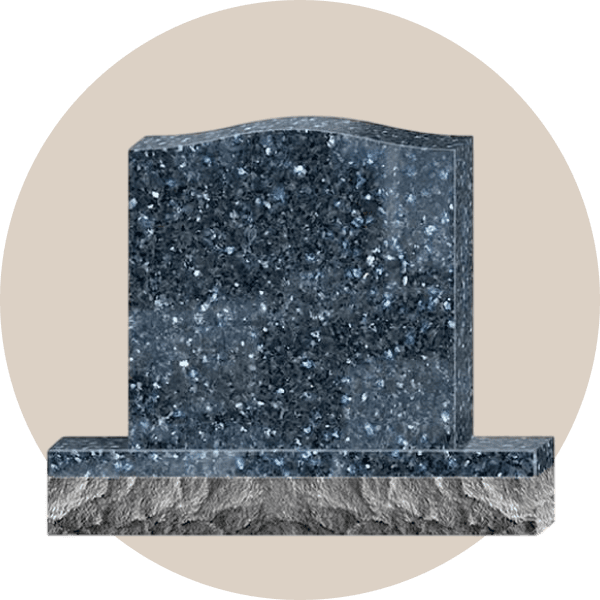 Blue Pearl Granite Single Upright Headstone