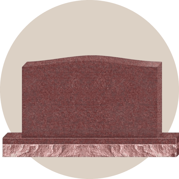 Red Granite Double Upright Headstone