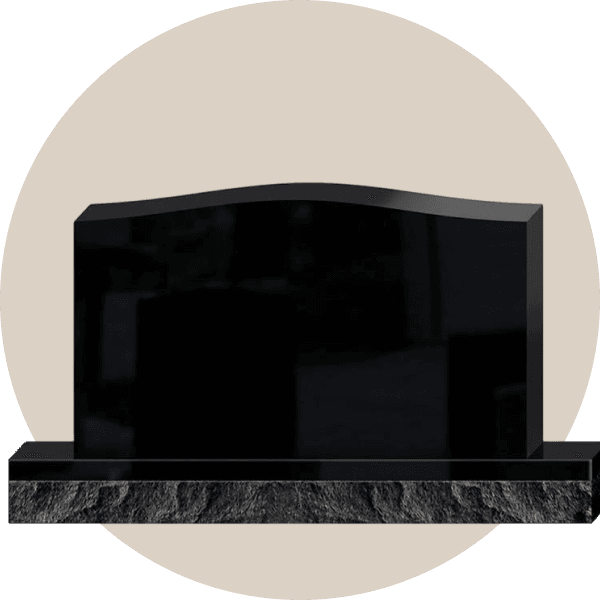 Black Granite Double Upright Headstone