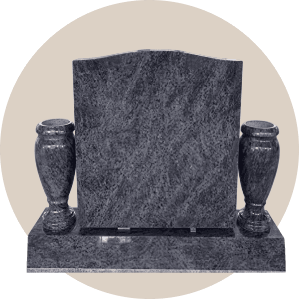 Bahama Blue Granite Single Upright Headstone