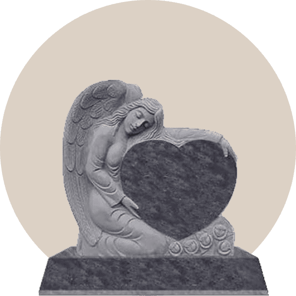 Bahama Blue Granite Sculpted Angel Headstone
