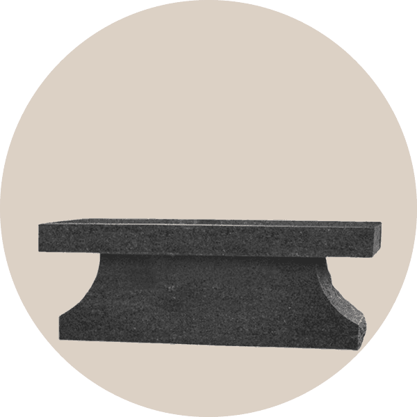 Black Granite Pedestal Memorial Bench