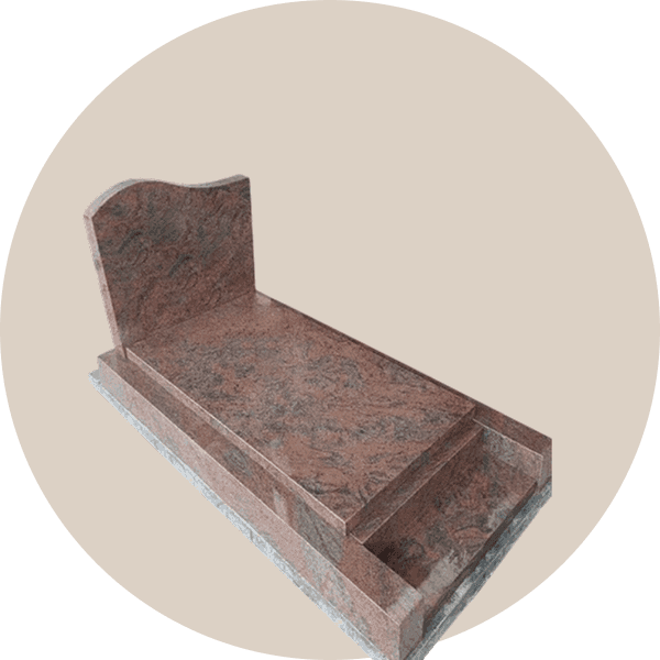 Red Granite Memorial Kerb Sets With Cover Slabs