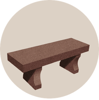 Red Granite Memorial Bench With Flat Seat and Harp Legs thumbnail