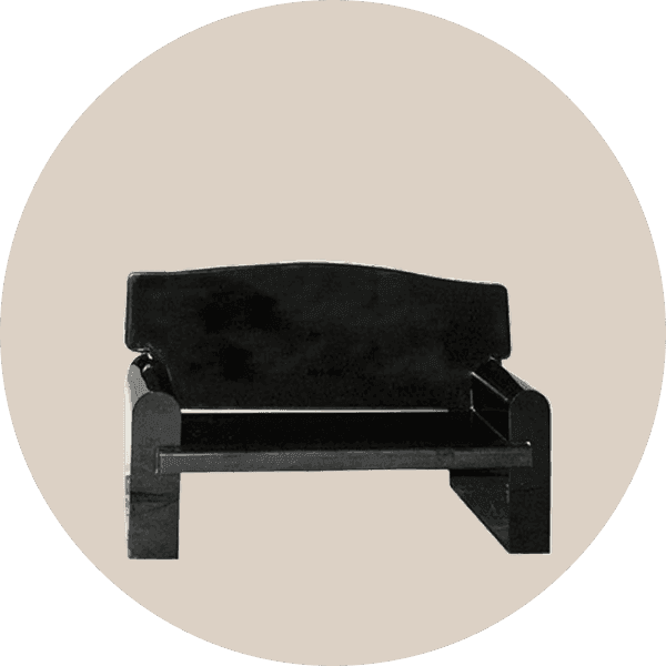 Black Granite Couch Memorial Bench