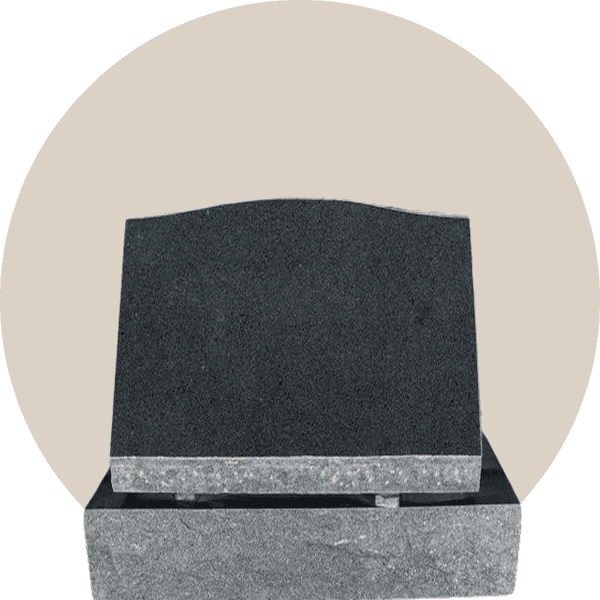 Black Granite Single Slant Headstone