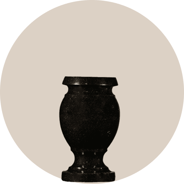 Black Granite Vases For Headstones
