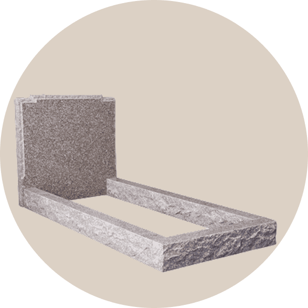 Brown Granite Kerb Sets With Pitched Edge Headstone
