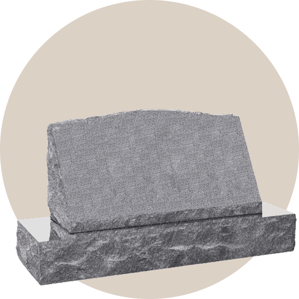 Grey Granite Double Slant Headstone