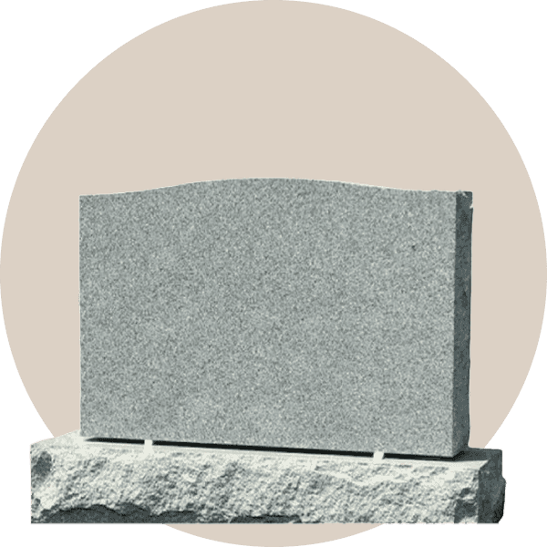 Grey Granite Double Upright Headstone