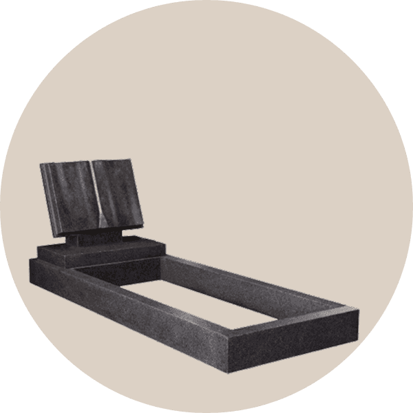 Bahama Blue Granite Memorial Kerb Sets With Book Headstone