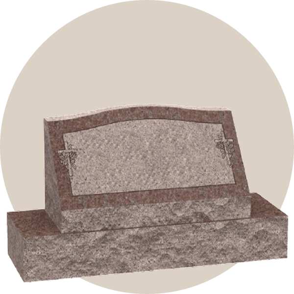 Red Granite Double Slant Headstone
