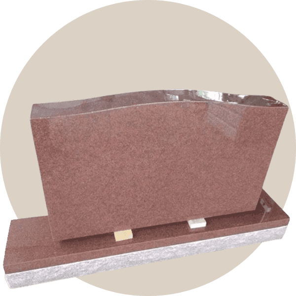 Red Granite Double Upright Headstone