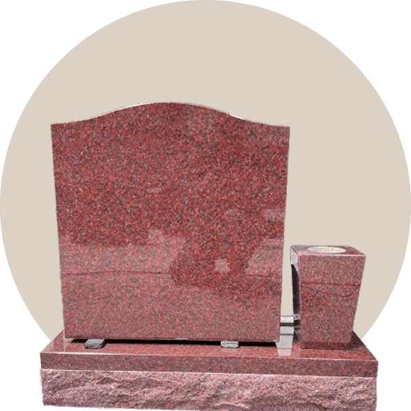 Red Granite Single Upright Headstone