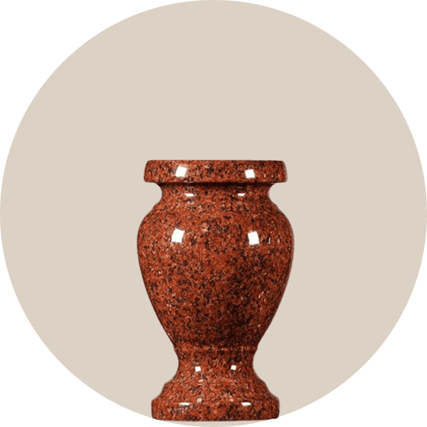 Red Granite Vases For Headstones