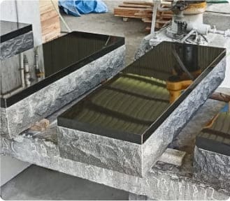 Black granite memorials
