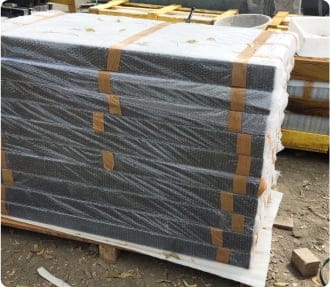 Shield shaped memorial wrapped